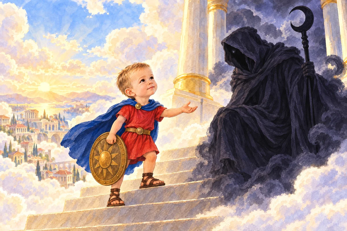 Victor îl întâlnește pe Umbros în palatul deasupra norilor.