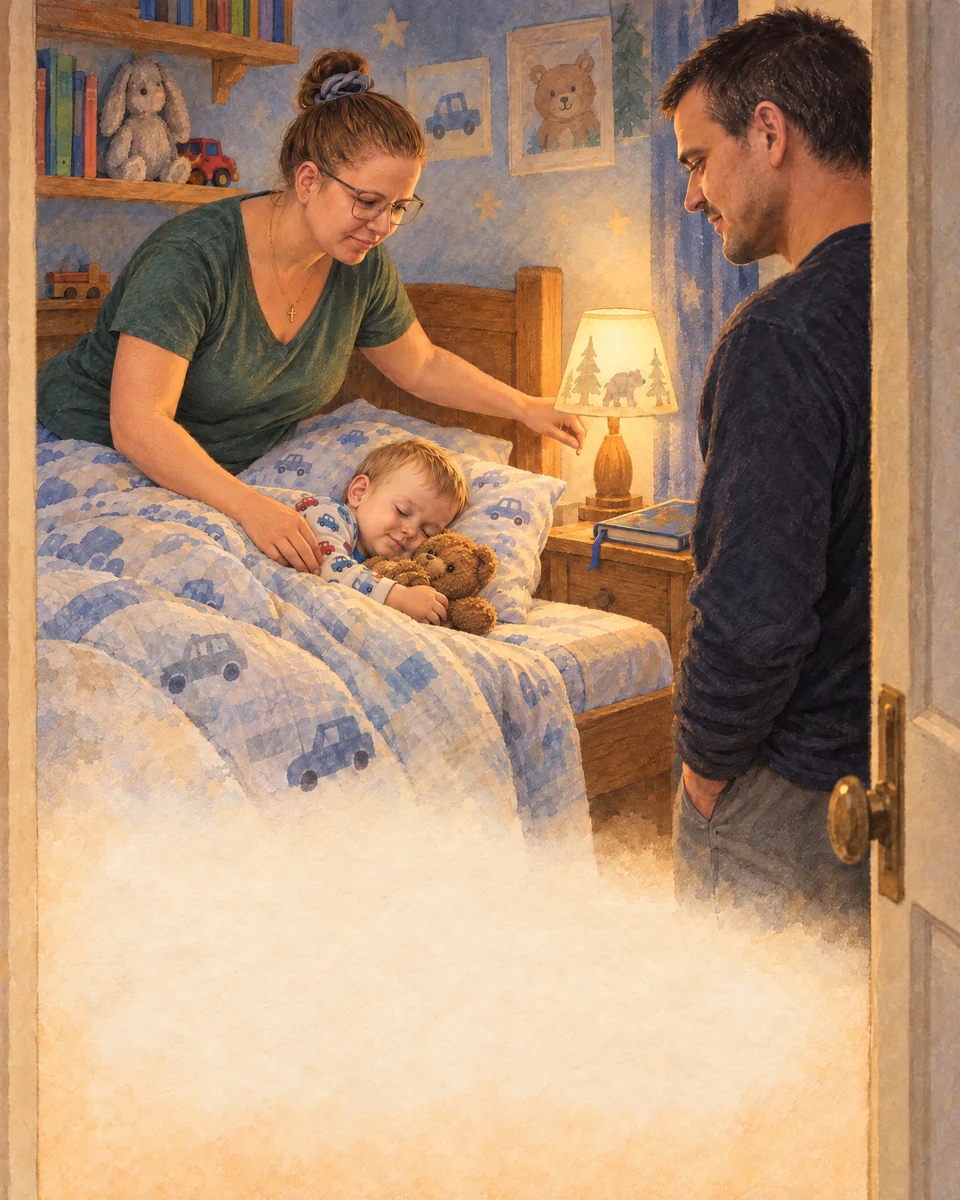 Familia încheie lectura volumului „Târgul plin de vești”, la ora de seară.