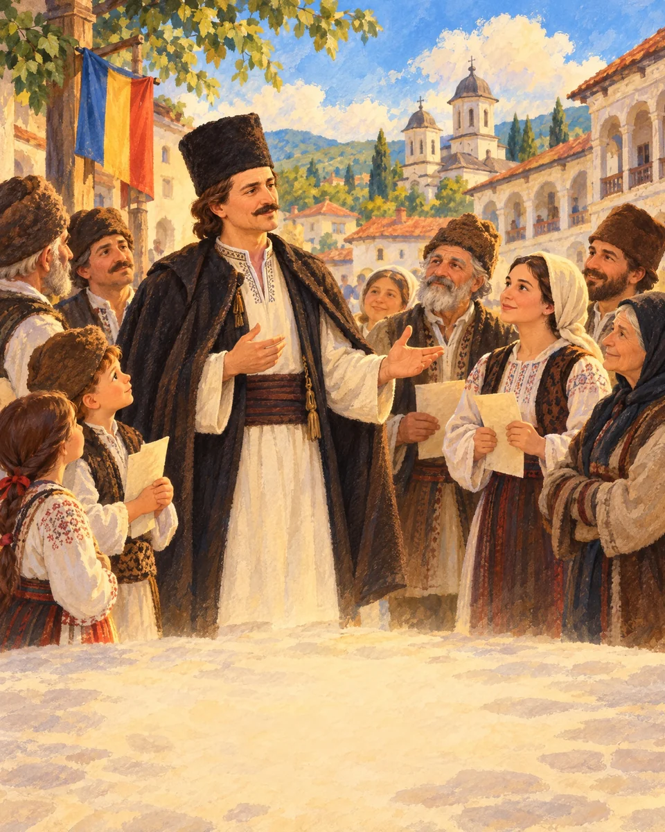 Un vorbitor se află în mijlocul unei adunări.